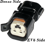 Connect Denso style injector connecters to EV 6 fuel injectors