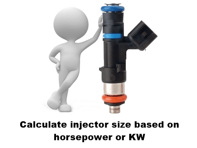 Based on HP or KW, Calculate injector Size